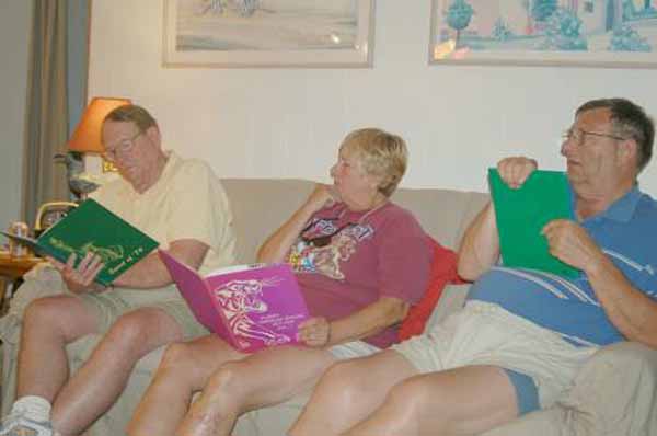 group on sofa